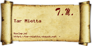 Tar Mietta névjegykártya